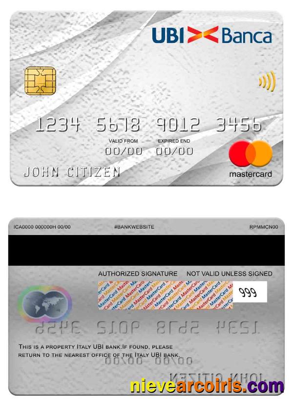 Italy UBI bank mastercard